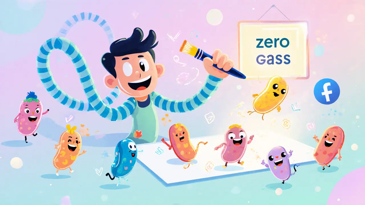 An artist drawing AI NFTs in mid-air with playful checklist items bouncing around them.