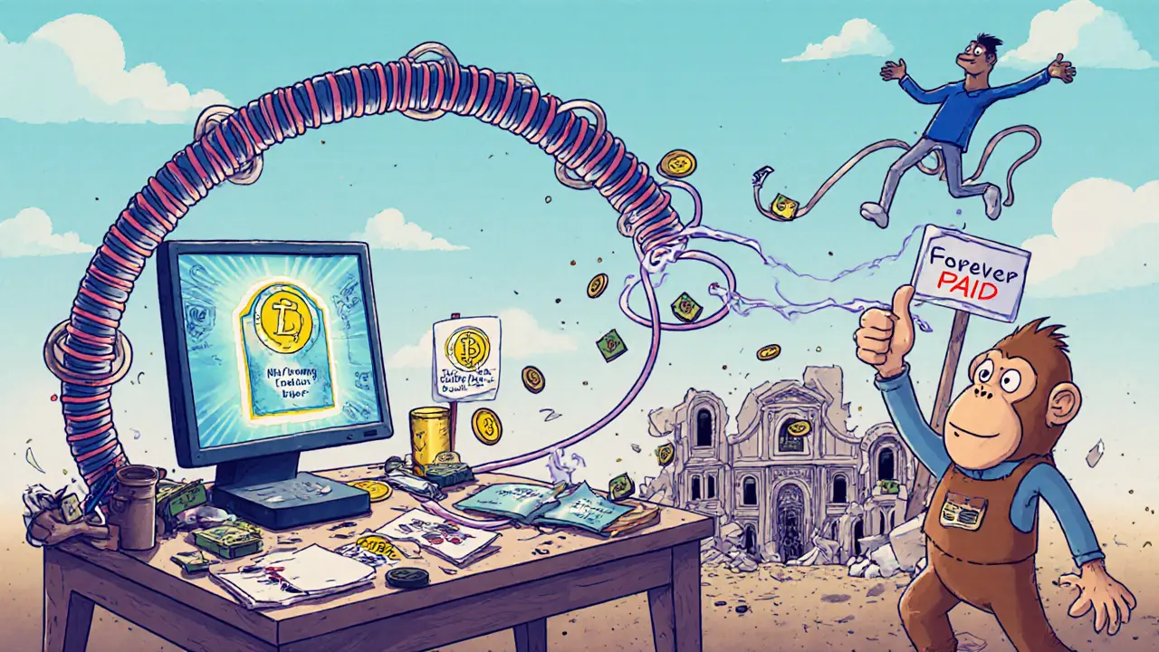 Artist’s income stream stretches skyward with each NFT resale, while old galleries crumble.