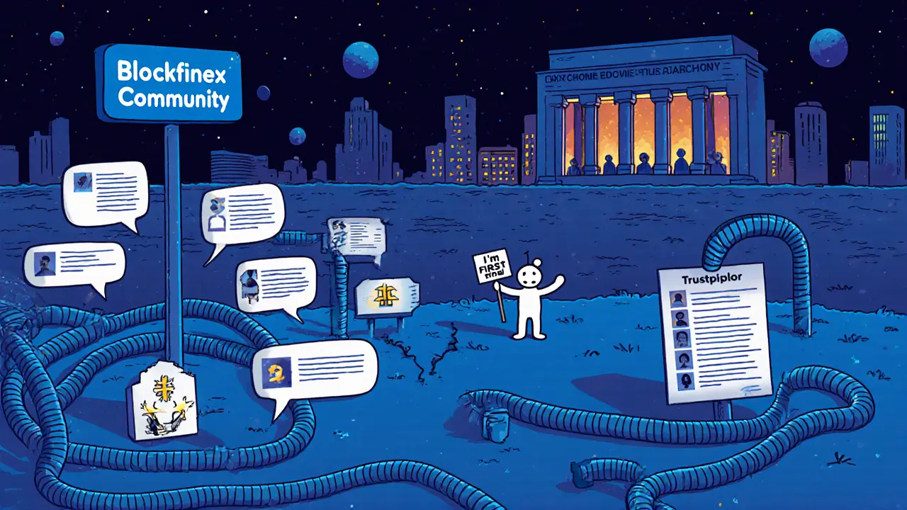 Empty digital town with abandoned chat bubbles and a lone figure waving a &#039;I&#039;m the first!&#039; sign into nothingness.