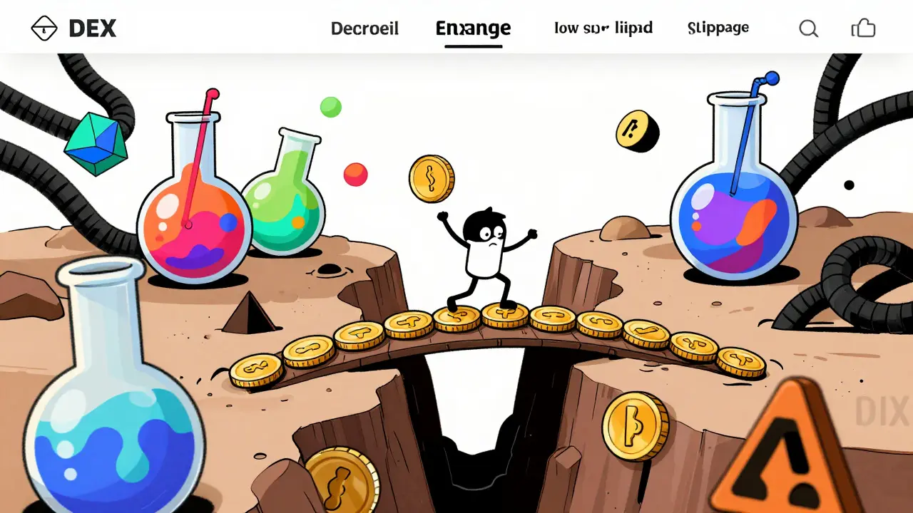 Abstract cartoon showing risky crypto trading balance