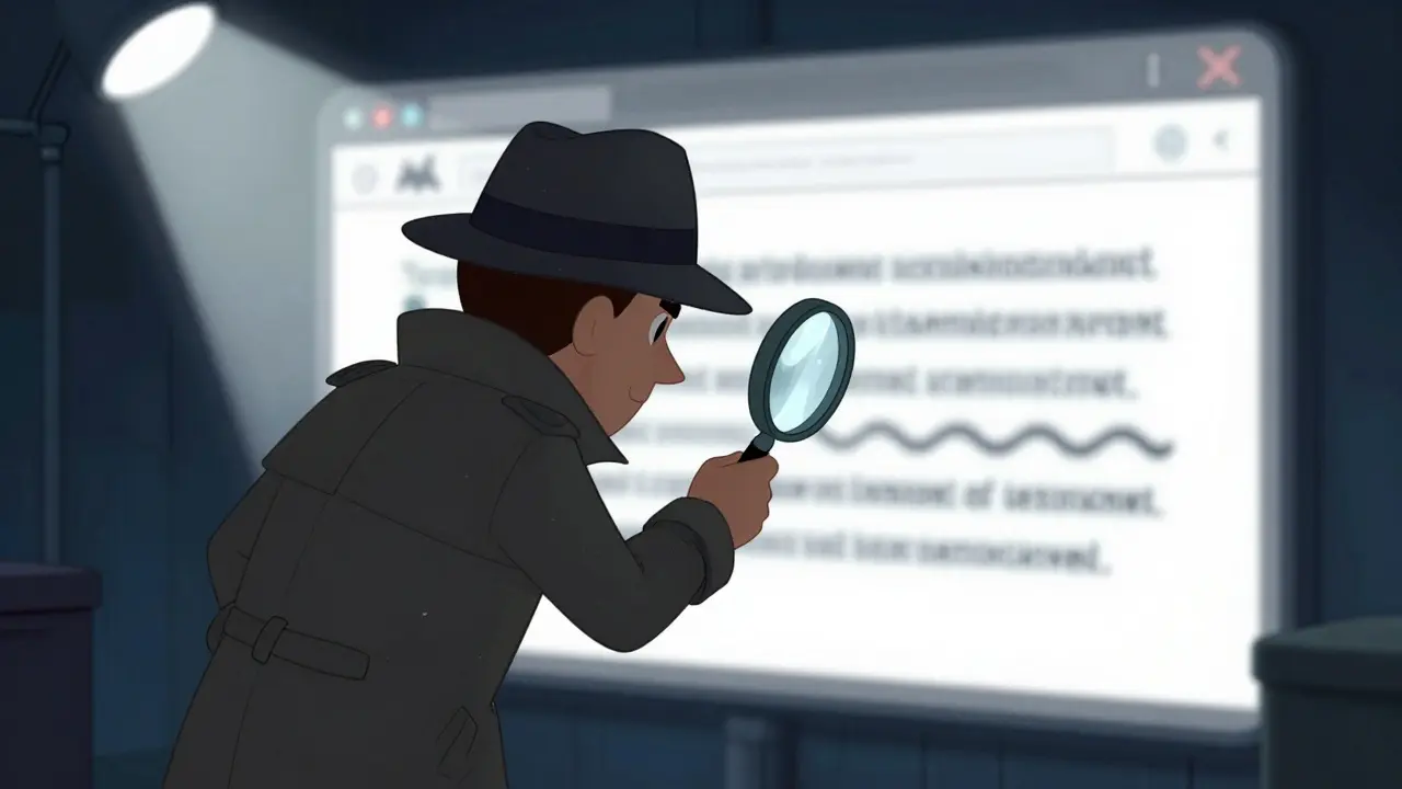 Detective investigating a suspicious crypto website link