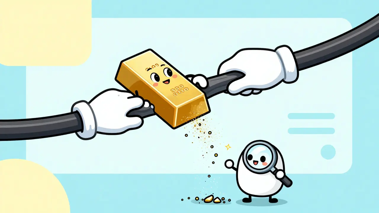 Gold bar turning into dust particles for small investors