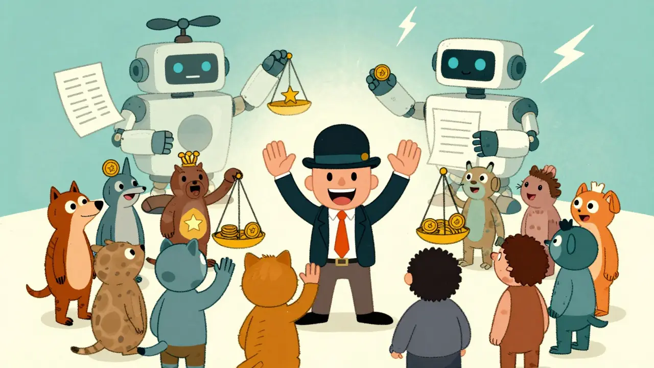 Diverse crowd voting with reputation and tokens in retro style