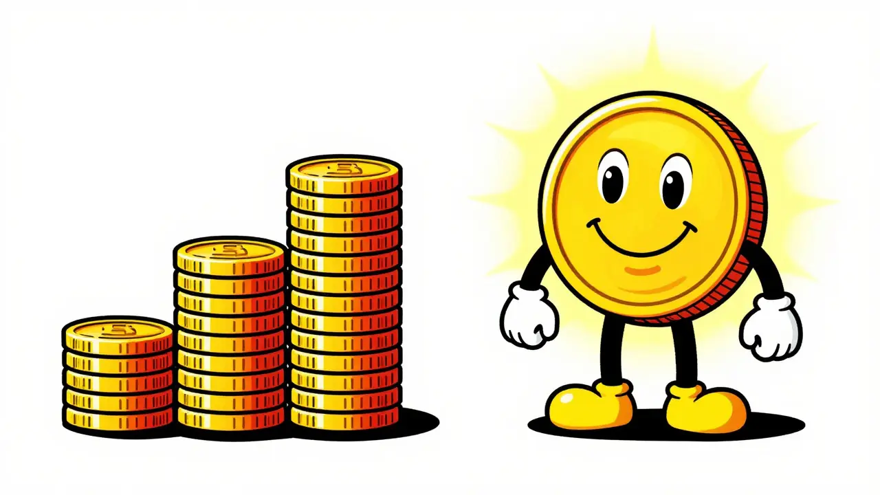 Visual comparison of rebasing vs non-rebasing token growth