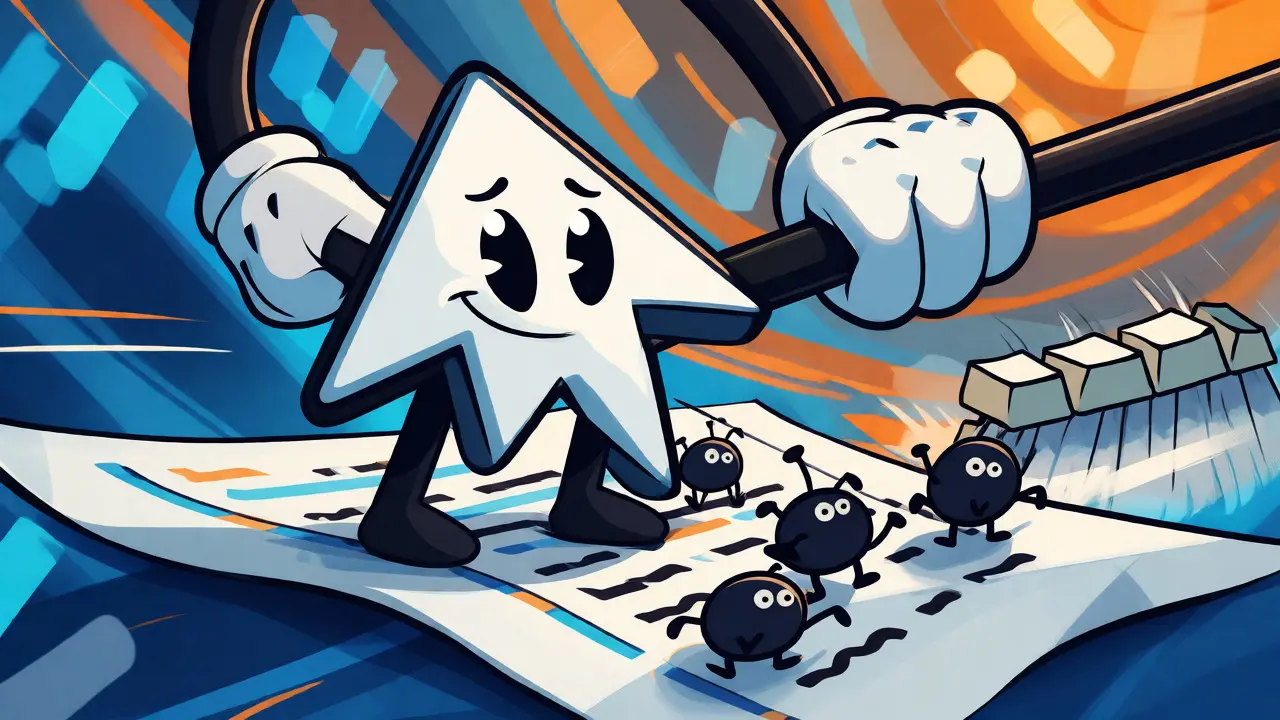 Animated cursor sweeping away invisible character bugs from code